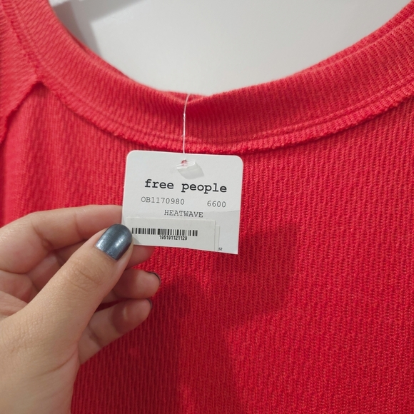 FREE PEOPLE Women's Red HEATWAVE Long Sleeve Tunic Top, Nwt, Size Xsmall - Picture 6 of 16